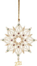 Lenox 2021 Gemmed Snowflake Ornament Annual Multicolored Crystals Christmas NEW0