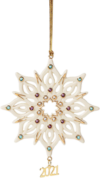 Lenox 2021 Gemmed Snowflake Ornament Annual Multicolored Crystals Christmas NEW0