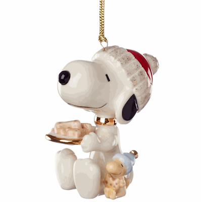 Lenox 2019 Peanuts Snoopy Dog Treats Ornament With Woodstock Bones Christmas NEW0
