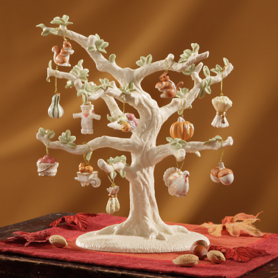 Lenox Autumn Delights Miniature Tree Ornaments 12 Thanksgiving Turkey Corn NEW9