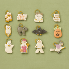 Lenox Halloween Trick Or Treat Miniature Tree Ornaments 12 Pumpkin Ghost Cat NEW1