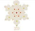 Lenox 2019 Gemmed Snowflake Ornament Annual Red & Green Crystals Christmas NEW0