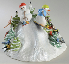 Lenox Snowboarding Snowman Figurine Shredding Snow Garden Birds Bywaters 6" NEW1