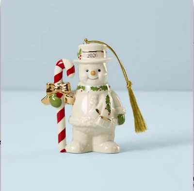 Lenox 2020 Snowman Figurine Ornament Annual Candy Cane Frosty Christmas Gift NEW3