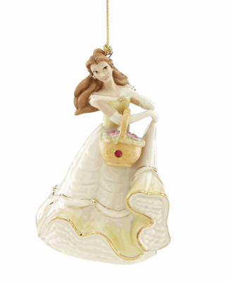 Lenox Disney Belle Figurine Ornament Red Gem Basket Beauty & Beast Christmas NEW1