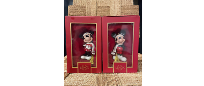 Lenox Disney 2021 Mickey & Minnie Figurine Ornament Set Mouse Winter Outfit NEW1