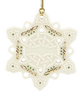 Lenox Irish Celtic Knot Snowflake Ornament Green Gold St Patrick Christmas NEW0