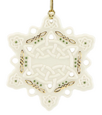 Lenox Irish Celtic Knot Snowflake Ornament Green Gold St Patrick Christmas NEW0