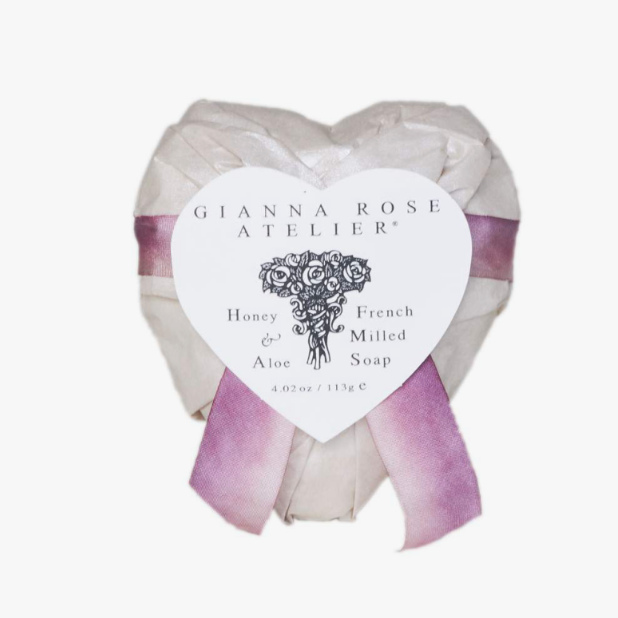 Caswell-Massey Gianna Rose Heart Shape Soap 2 Bars French Milled  Honey Aloe NEW0