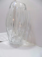Lenox  Irish Spring Darcy Crystal Vase Vertical Cuts Hand Cut 10" Ireland NEW6