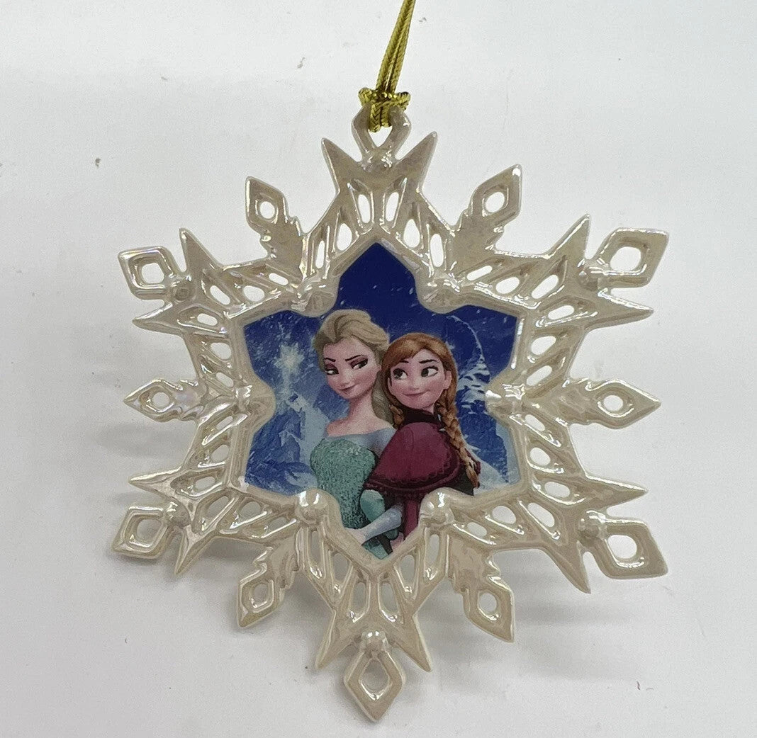 Lenox Disney Frozen Sisters Anna & Elsa Snowflake Ornament China Christmas NEW7