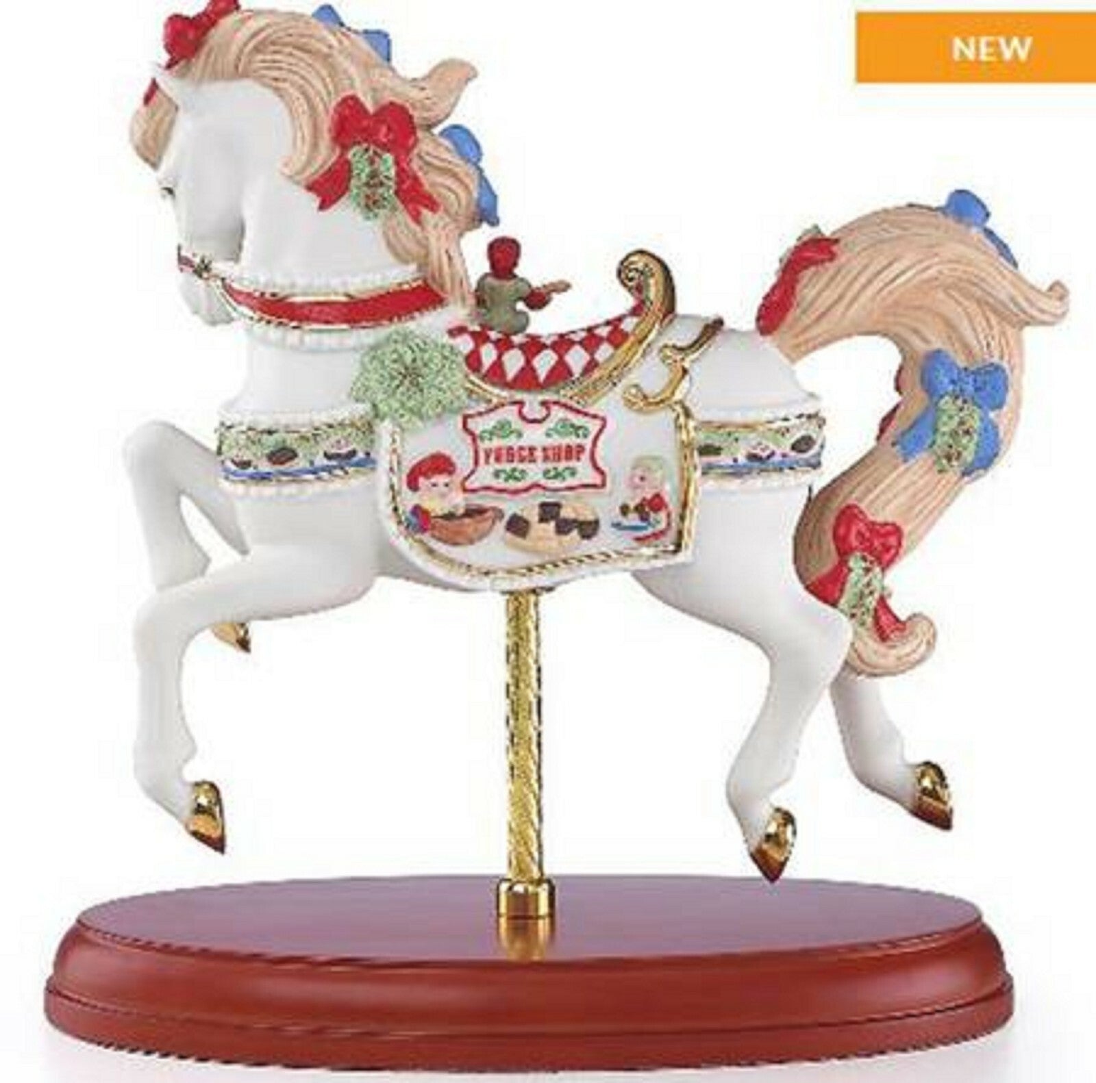 Lenox 2018 Carousel Horse Figurine Santa's Fudge Shop Christmas Elf Jockey NEW2