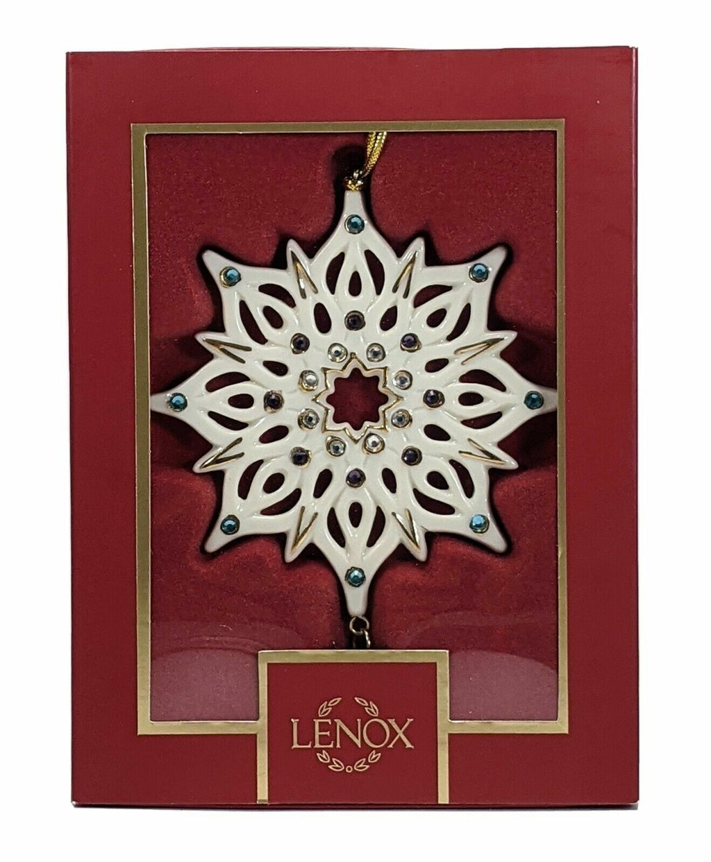 Lenox 2021 Gemmed Snowflake Ornament Annual Multicolored Crystals Christmas NEW2