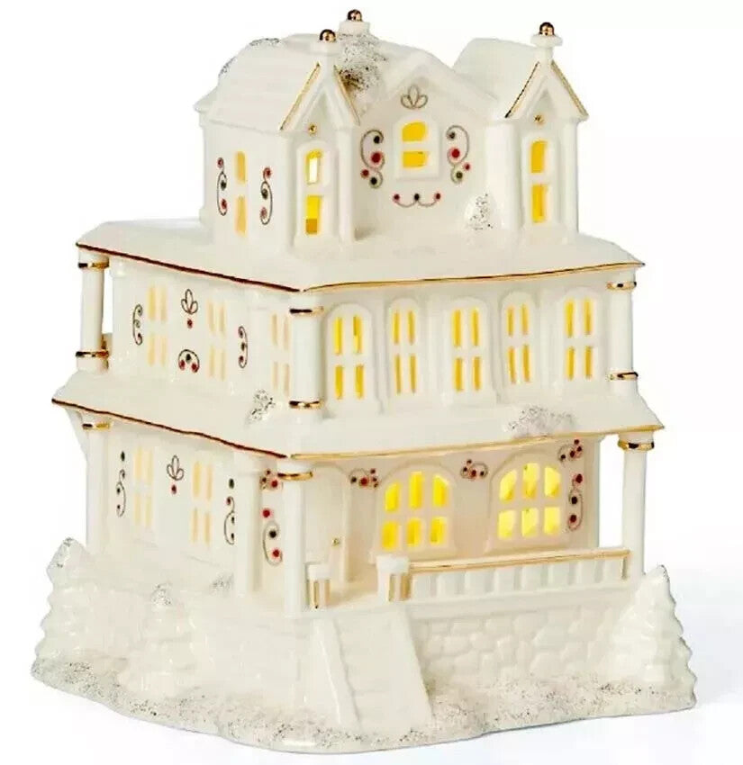 Lenox Mistletoe Park Lighted Victorian House Figurine Treasures Christmas NEW0
