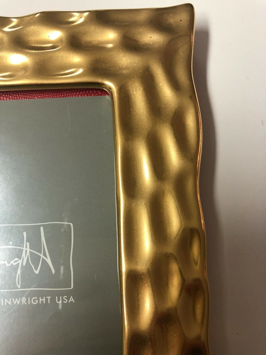 Lenox Wainwright Picture Frame Truro Gold Textured Photo 8"x10" Leather Back NEW3