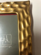 Lenox Wainwright Picture Frame Truro Gold Textured Photo 8"x10" Leather Back NEW3