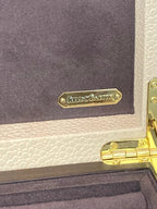 Reed & Barton Melrose Beige Jewelry Box Shagreen Leather Section Suede Tray NEW3