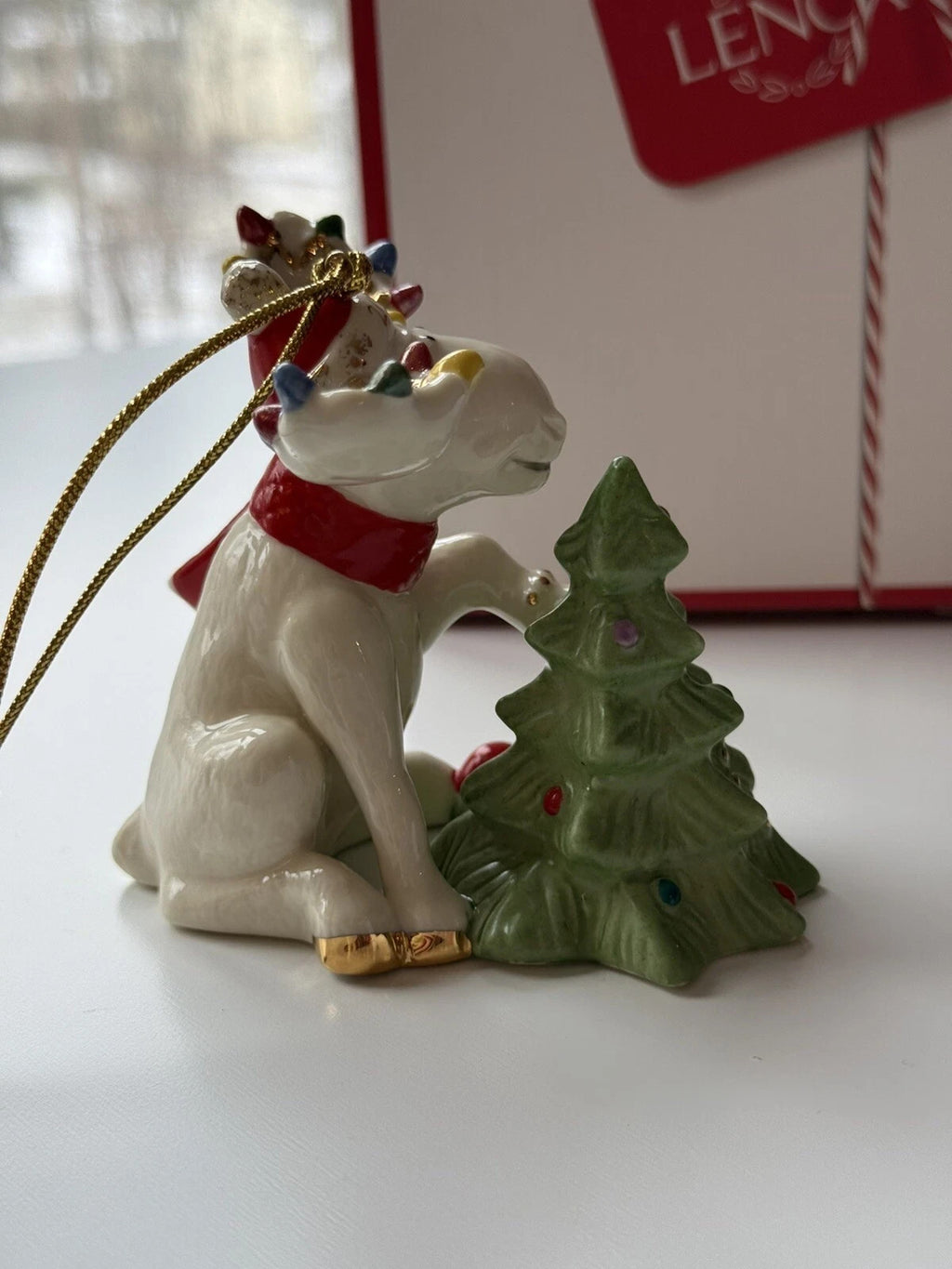 Lenox 2020 Marcel Moose Decorates Tree Figurine Ornament  Annual Christmas NEW6