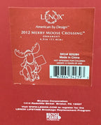 Lenox 2012 Merry Moose Figurine Ornament Annual  Marcel School Crossing Sign NEW2