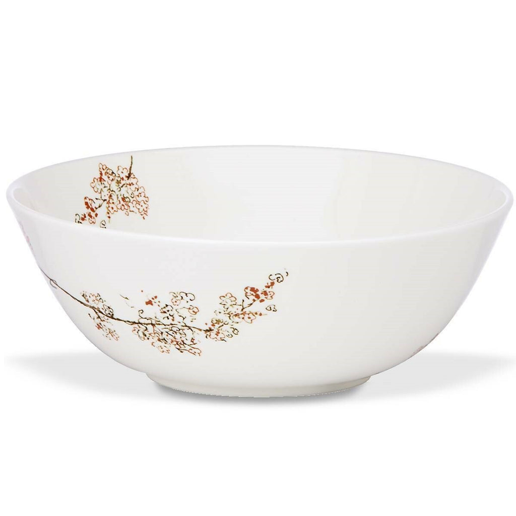 Lenox Chirp White Large Serving Bowl Round Floral Blossoming Branch 9.5" USA NEW0