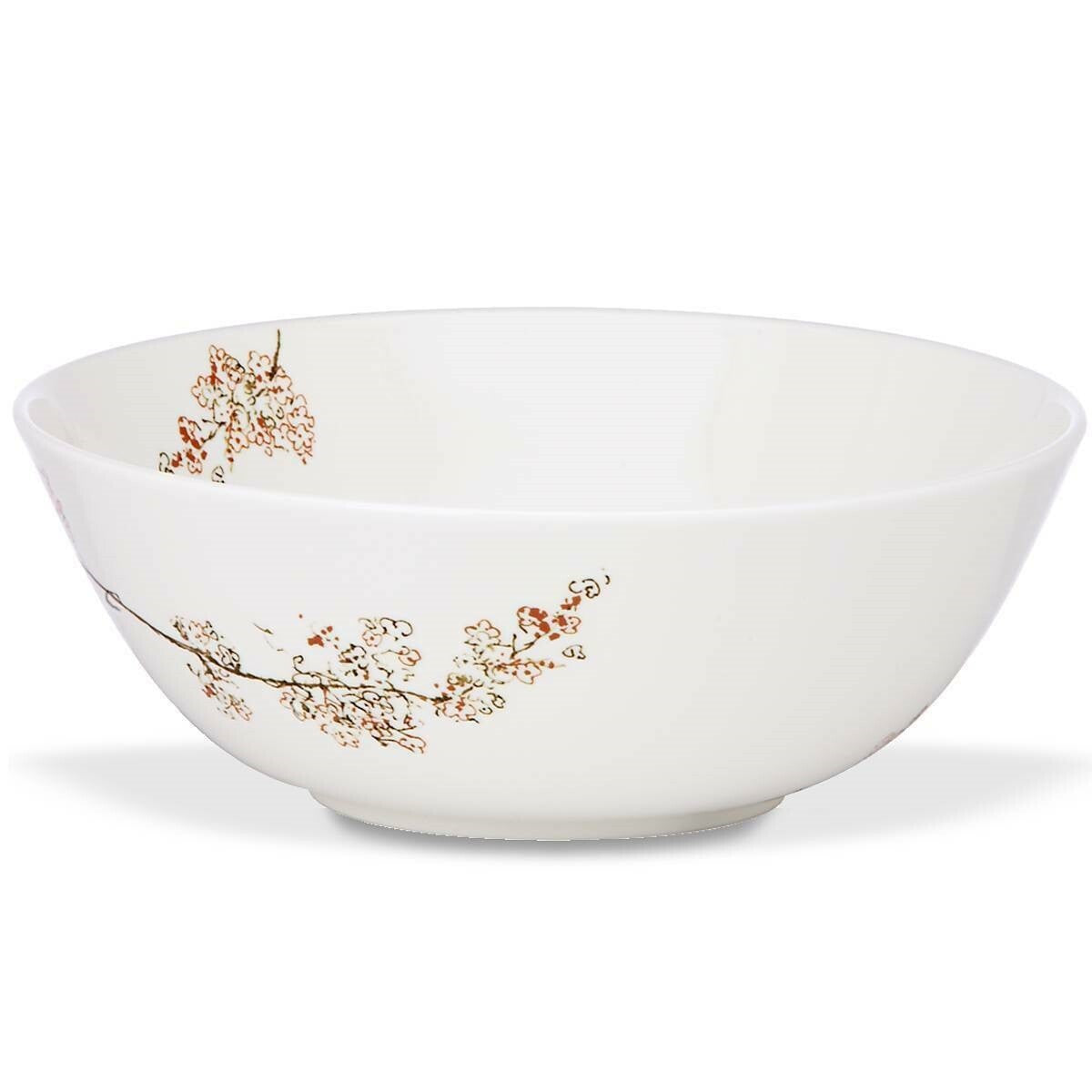 Lenox Chirp White Large Serving Bowl Round Floral Blossoming Branch 9.5" USA NEW0