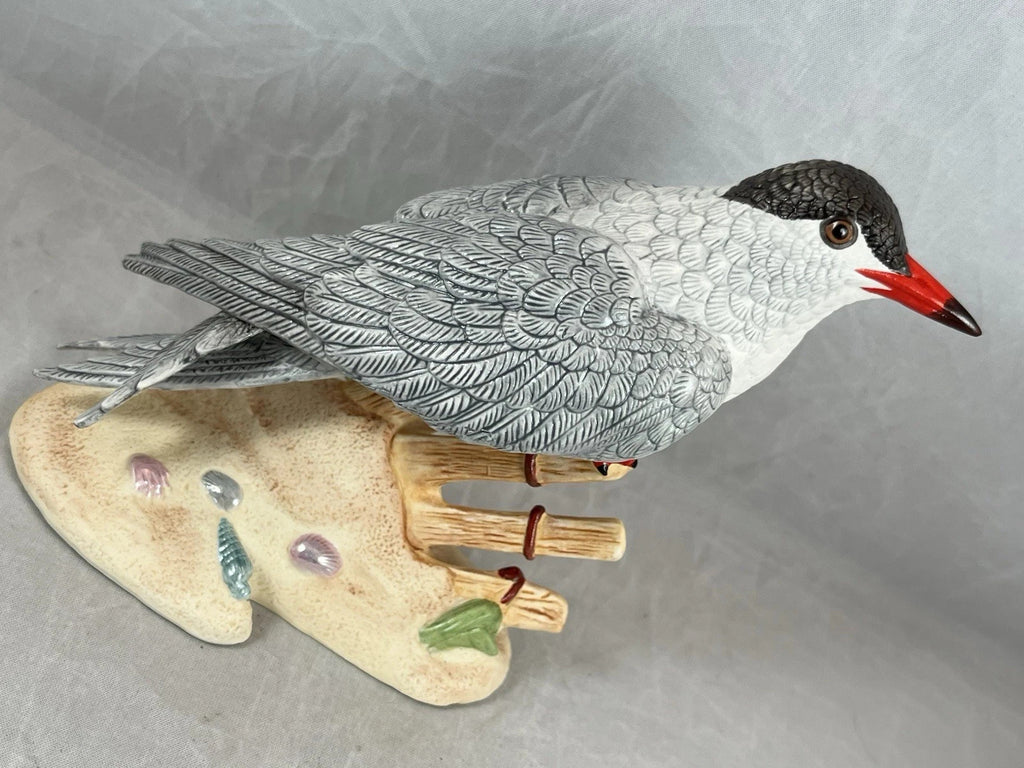 Lenox Common Tern Sea Bird Figurine Perched On Drift Wood Beach Red Beak COA NEW6