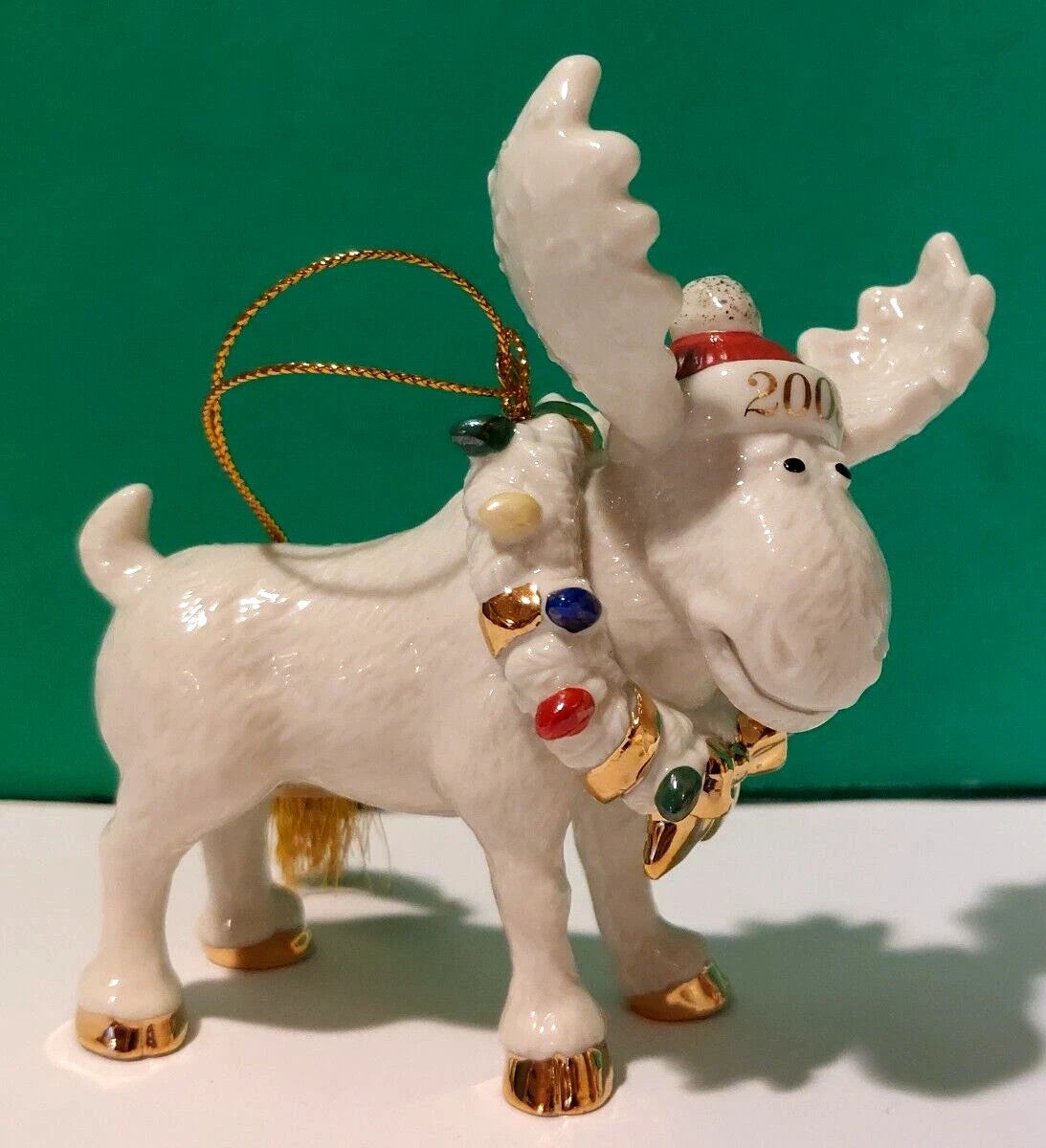 Lenox 2003 Moose Figurine Ornament Annual Moosechief Marcel Christmas COA NEW9