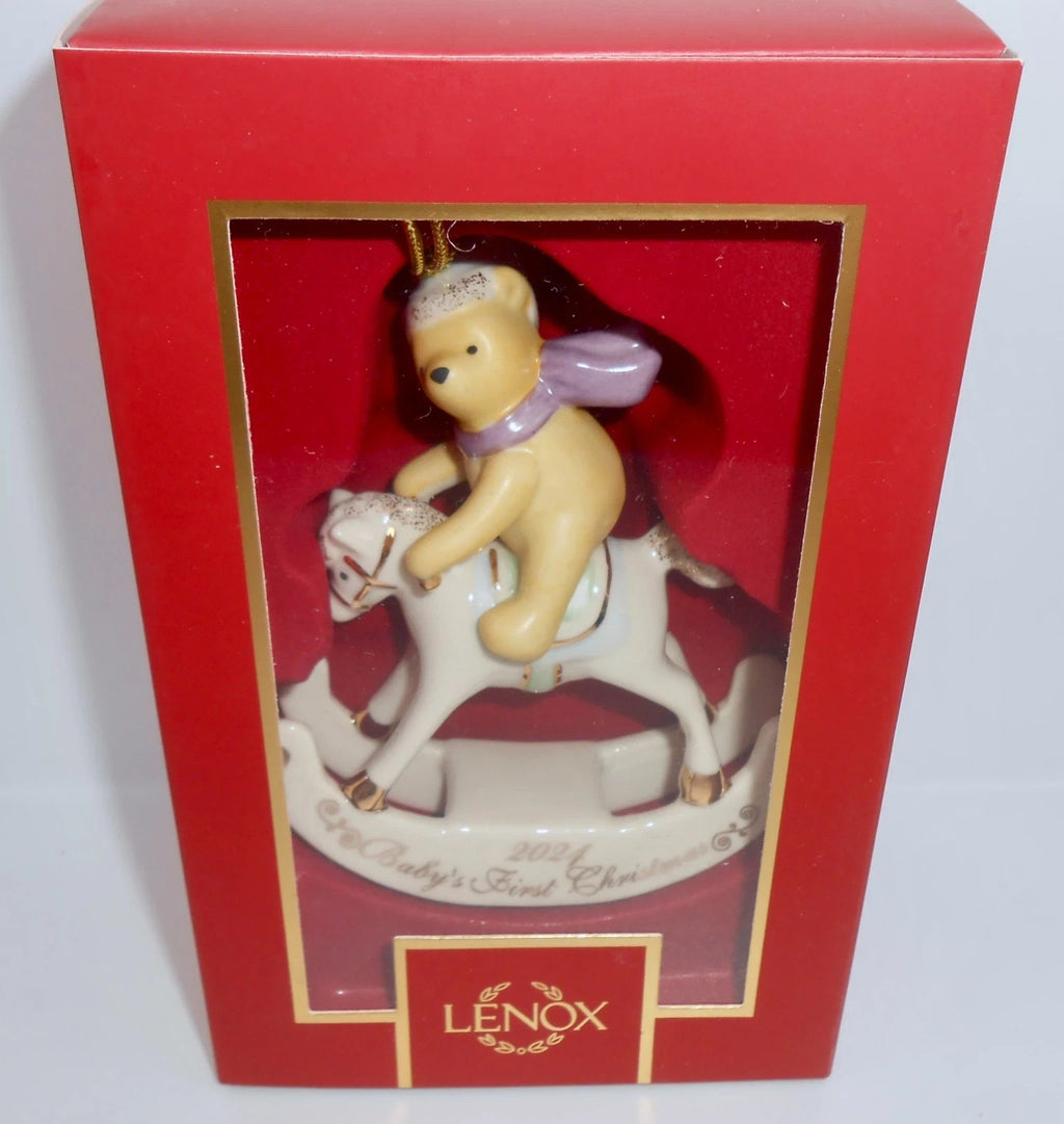 Lenox Disney 2024 Pooh Baby's 1st Christmas Rocking Horse Ornament First NEW4