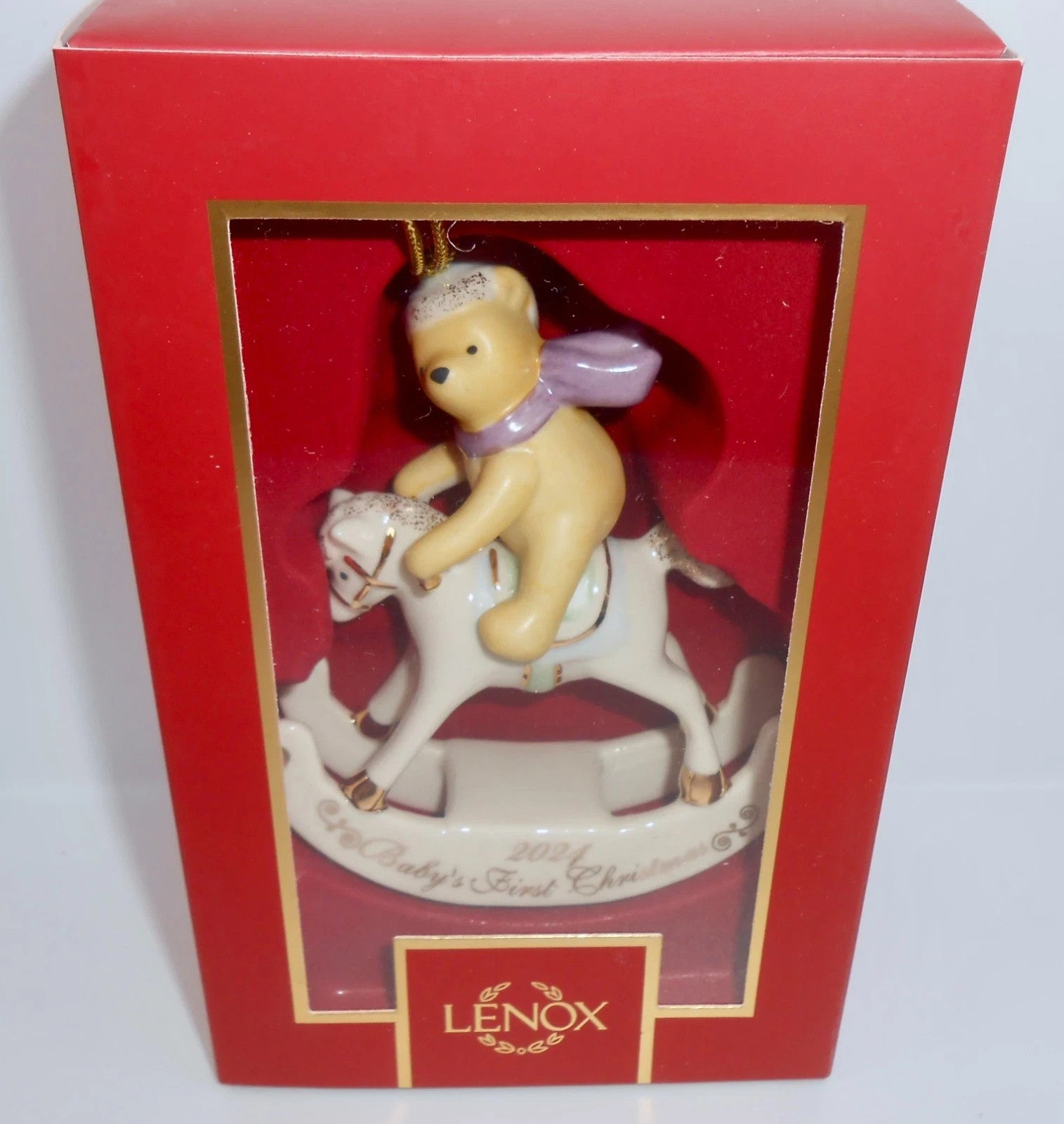 Lenox Disney 2024 Pooh Baby's 1st Christmas Rocking Horse Ornament First NEW4
