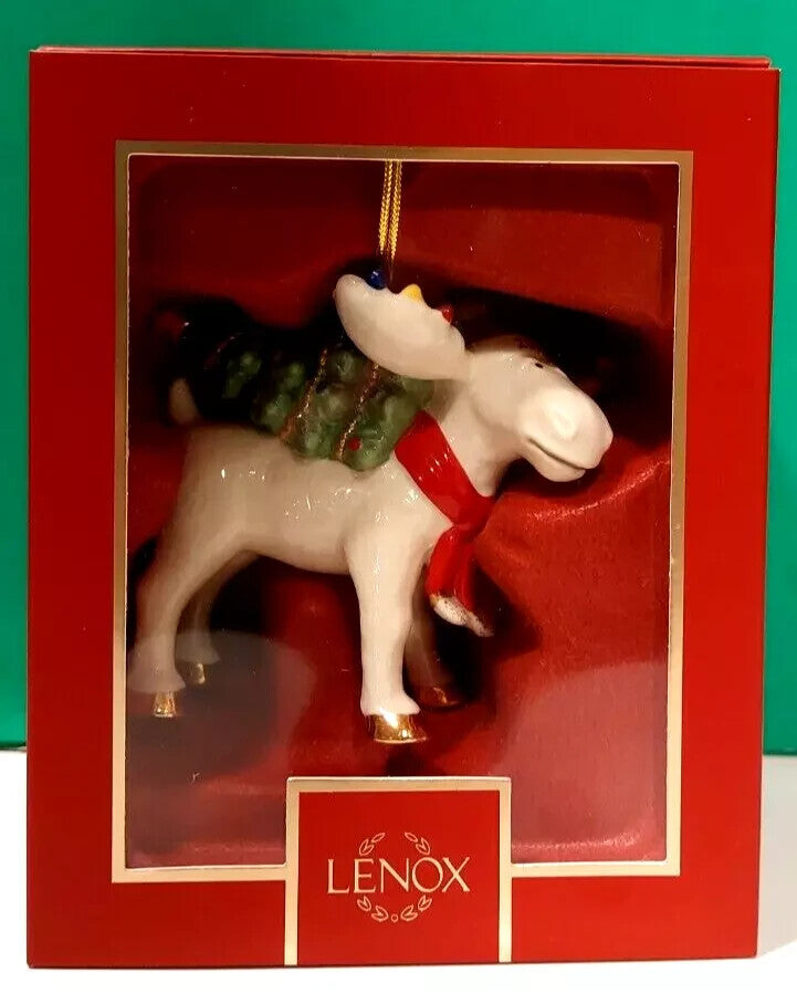 Lenox 2024 Marcel Moose Figurine Ornament Annual Carrying Christmas Tree NEW5