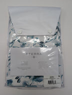 Sferra Duchesse Cadet Blue Standard Sham Floral Print Reverses Sateen Italy NEW1
