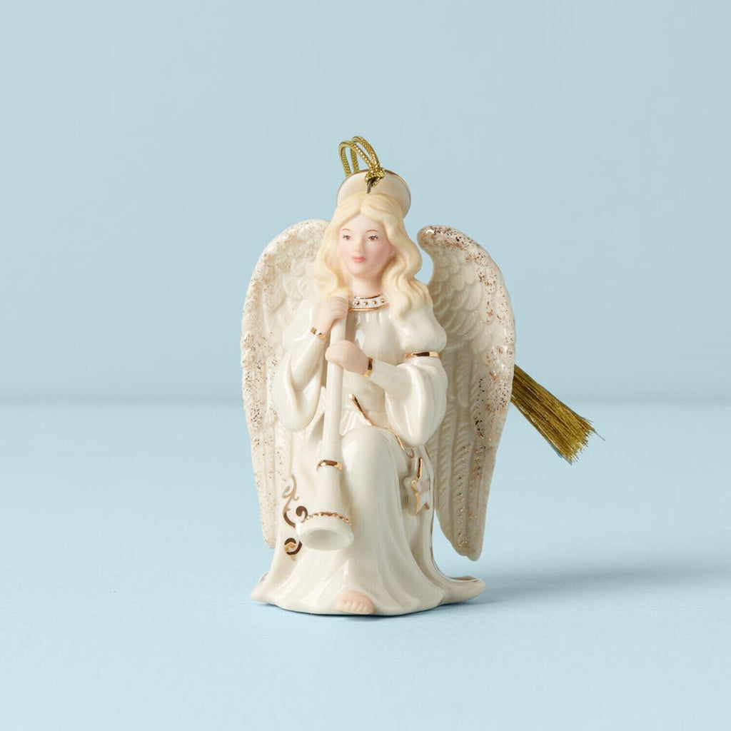 Lenox 2022 Heavenly Angel With Horn Figurine Ornament Star Annual Christmas NEW5
