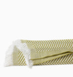 Sferra Costa Green Throw Blanket Kiwi Fringed Herringbone Weave Cotton 50x70 NEW0