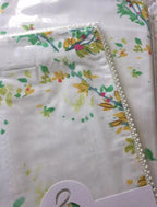 Yves Delorme Lucine King Duvet Set 3PC Floral Print Reversible Lace Finish NEW16