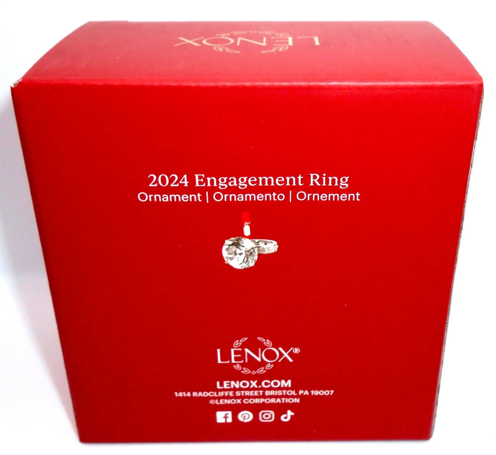 Lenox 2024 Engagement Ring Ornament Wedding Proposal Crystal Christmas Gift NEW4