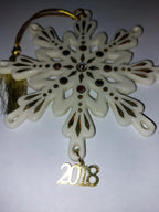 Lenox 2018 Gemmed Snowflake Ornament Annual Red & Black Crystals Christmas NEW2