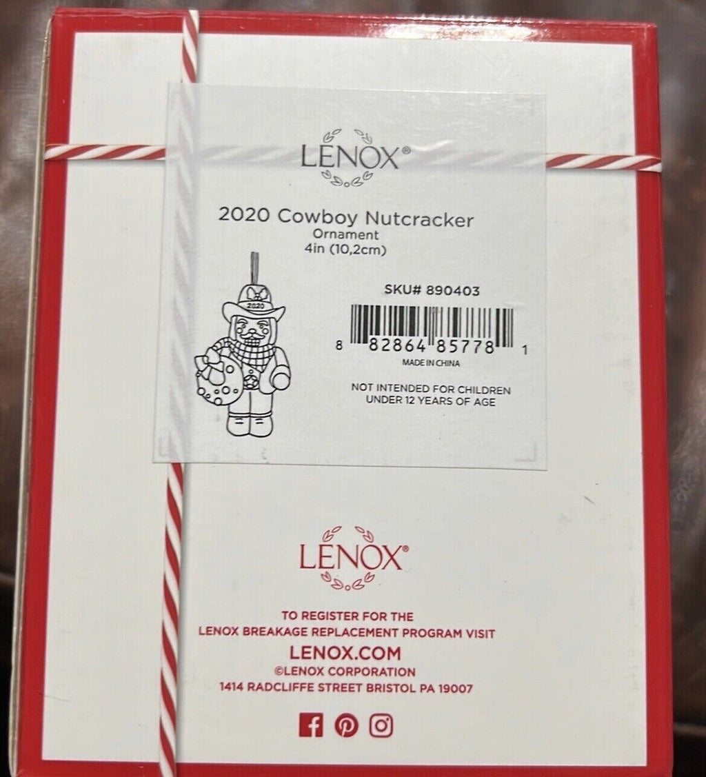 Lenox 2020 Cowboy Nutcracker Figurine Ornament Annual Sherriff Hat Christmas NEW4
