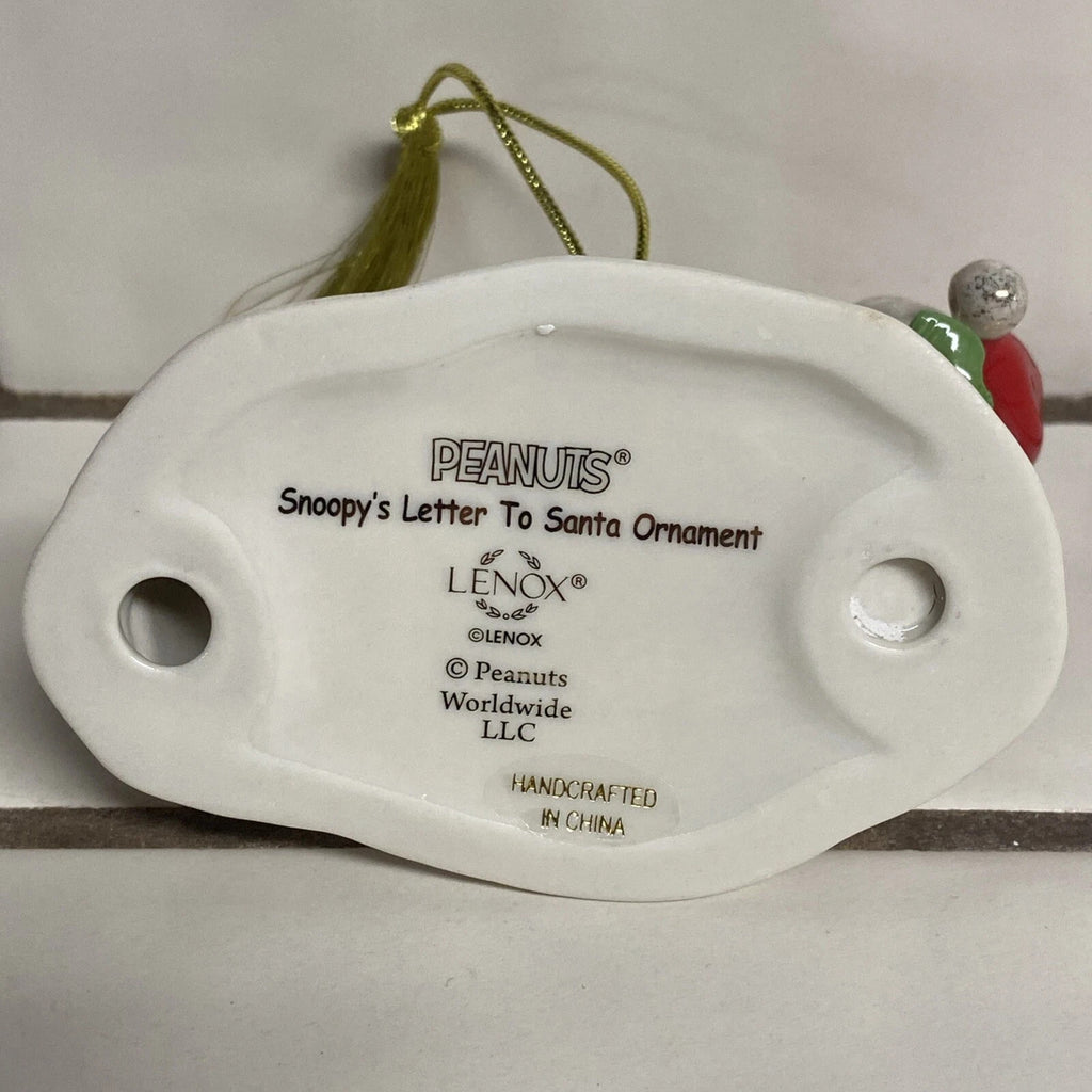 Lenox Peanuts Snoopy's Letter to Santa Ornament Figurine Woodstock Mailbox NEW6