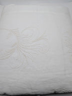 Yves Delorme Nymphe White Counterpane Reverses Feathery Embroidered Jacquard NEW1