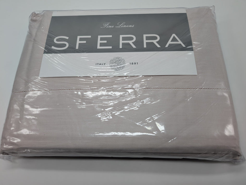Sferra Corda Pink King Sheet Set 4PC Hematite 100% Cotton Sateen Silky Italy NEW8