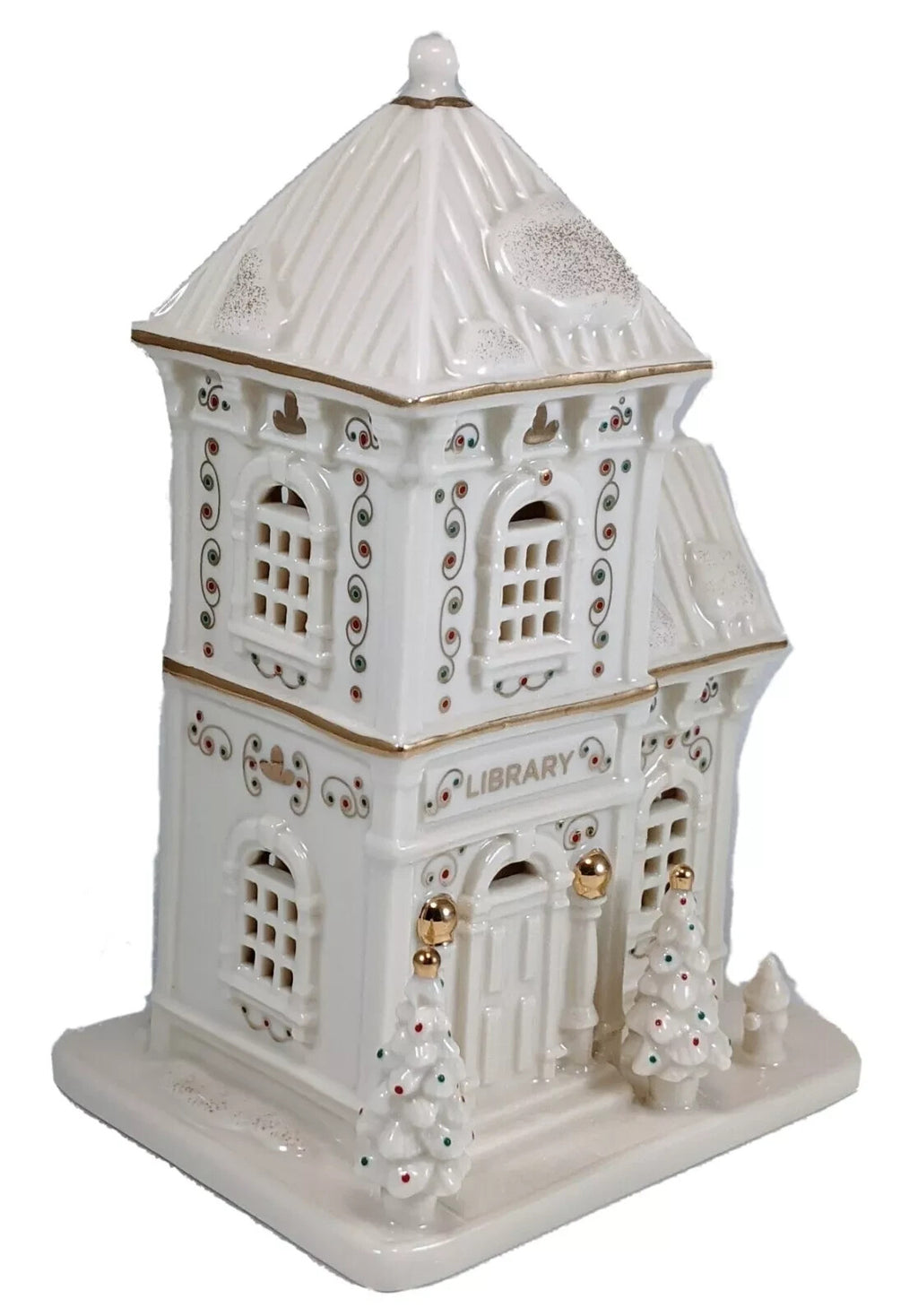Lenox  Mistletoe Park Lighted Library Figurine Village Treasures Christmas NEW3