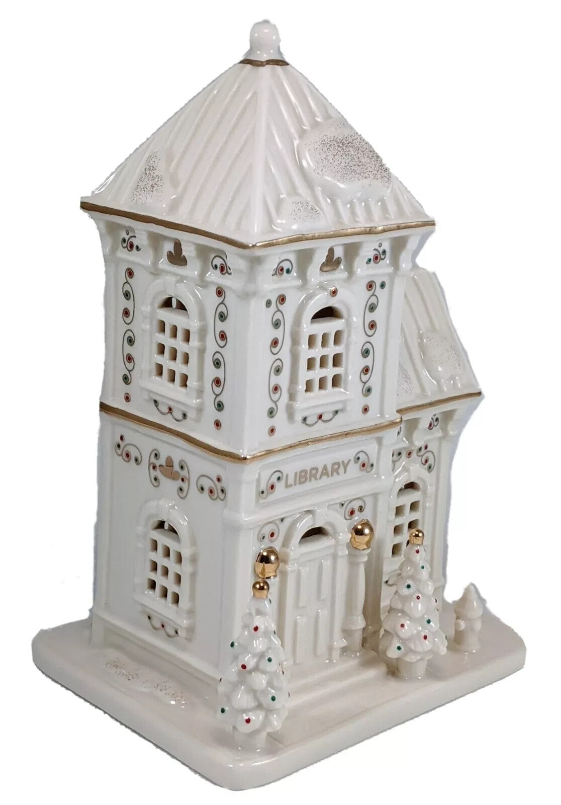 Lenox  Mistletoe Park Lighted Library Figurine Village Treasures Christmas NEW3