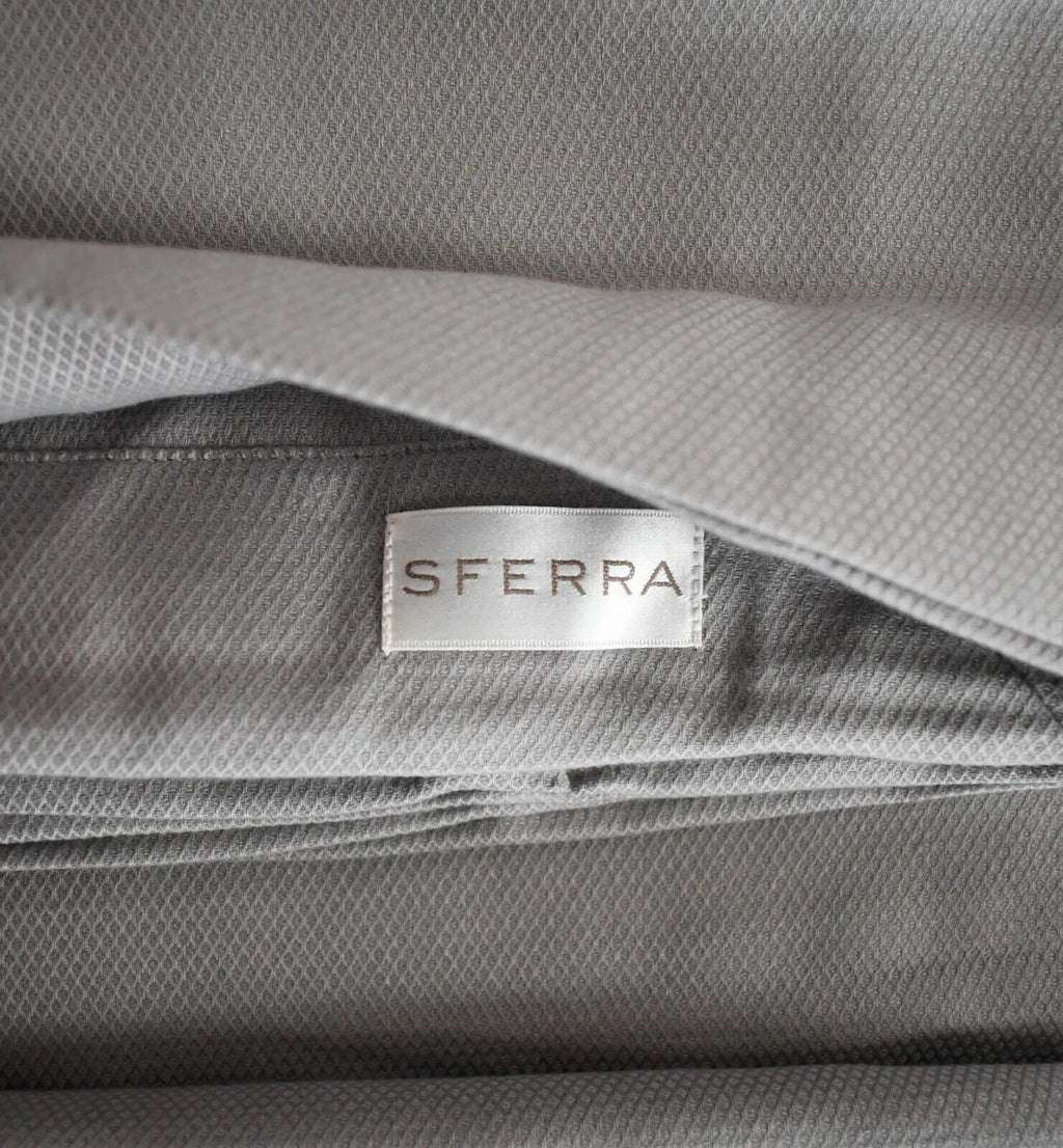 Sferra Squire Grey Tablecloth & 16 Napkins Diamond Pique 70"X126" Easy Care NEW7