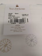 Yves Delorme Neige King Flat Sheet Embroidered Snowflakes Egyptian Cotton LE NEW15