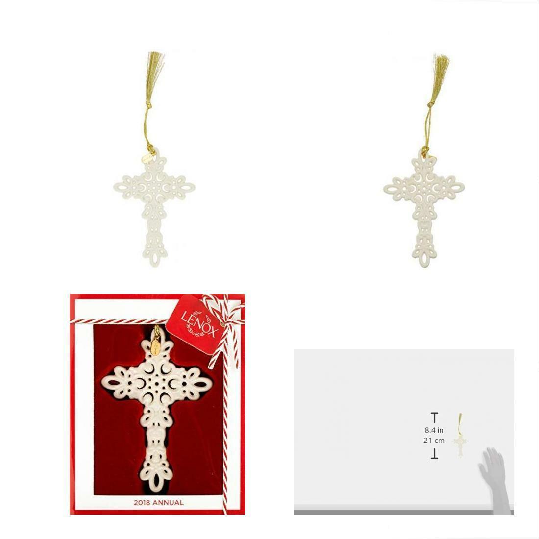Lenox 2018 Snow Fantasies Cross Ornament  Annual Porcelain Christmas NEW IN BOX3