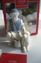 Lenox First Blessing Shepherd Boy With Sheep Dog Figurine Nativity Porcelain NEW5