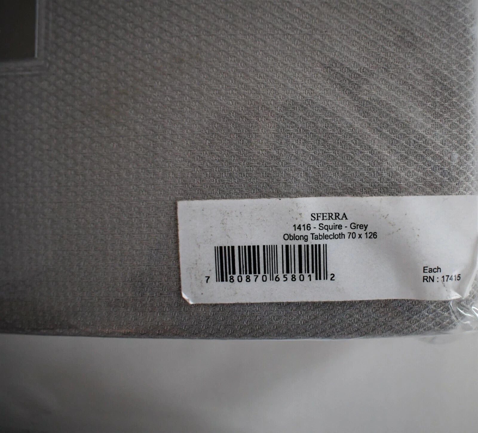 Sferra Squire Grey Tablecloth & 16 Napkins Diamond Pique 70"X126" Easy Care NEW5
