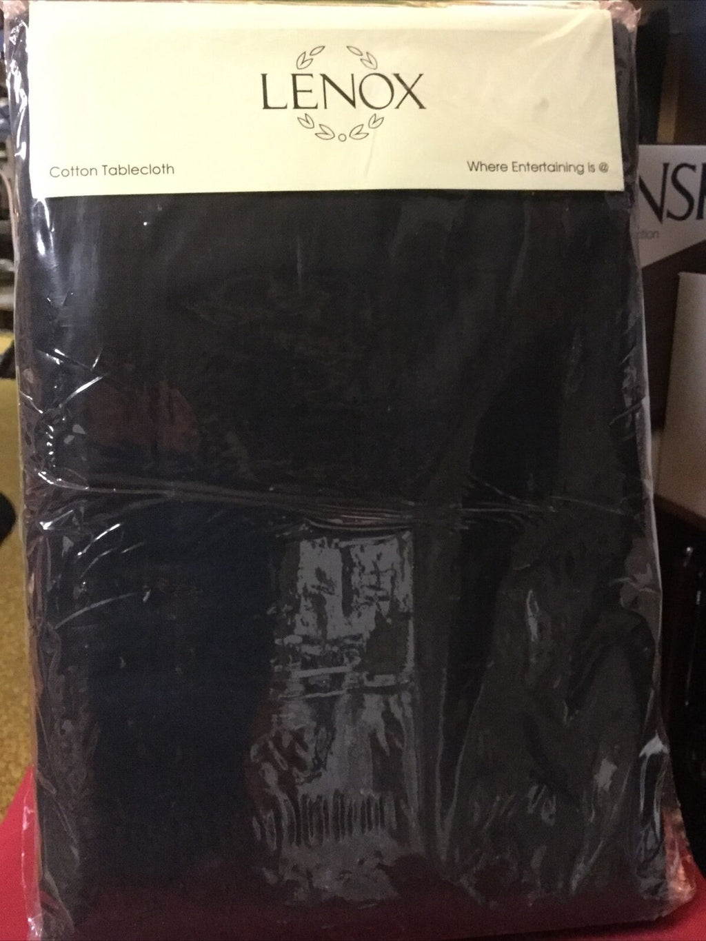 Lenox Black Square Tablecloth 52" Square 100% Cotton Washable Halloween NEW2