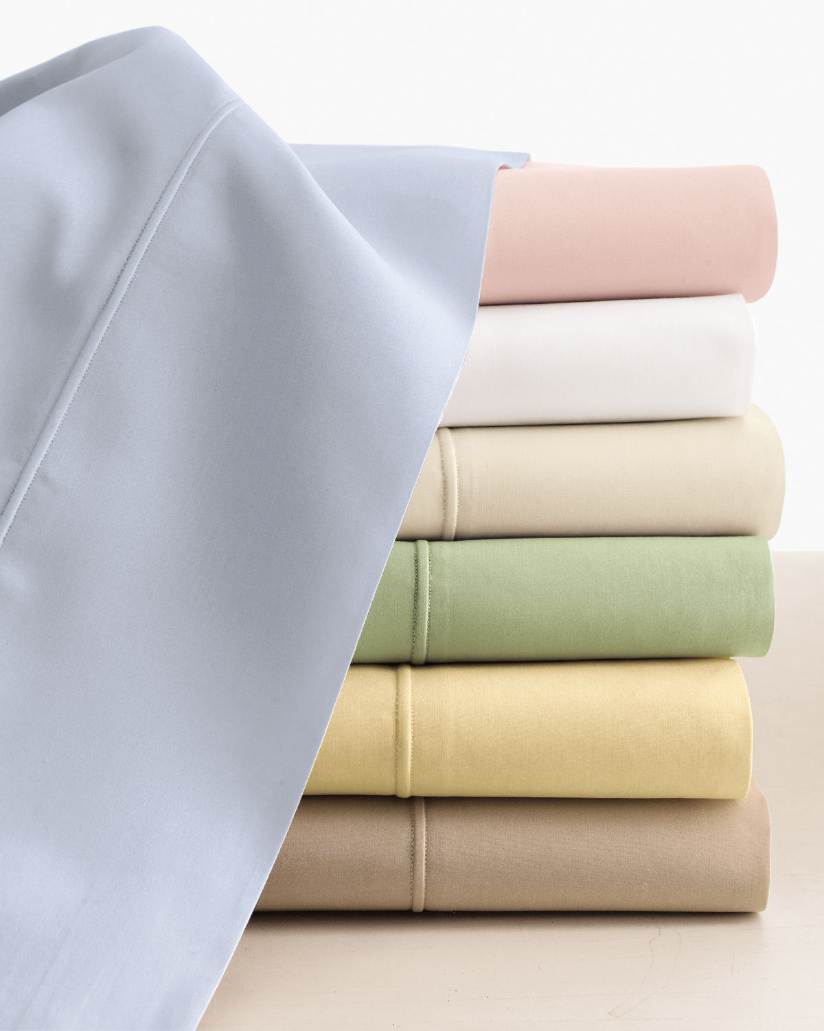 Yves Delorme Ivory King Sham Solid Piping Ecru Combed Cotton Percale Chinon NEW1