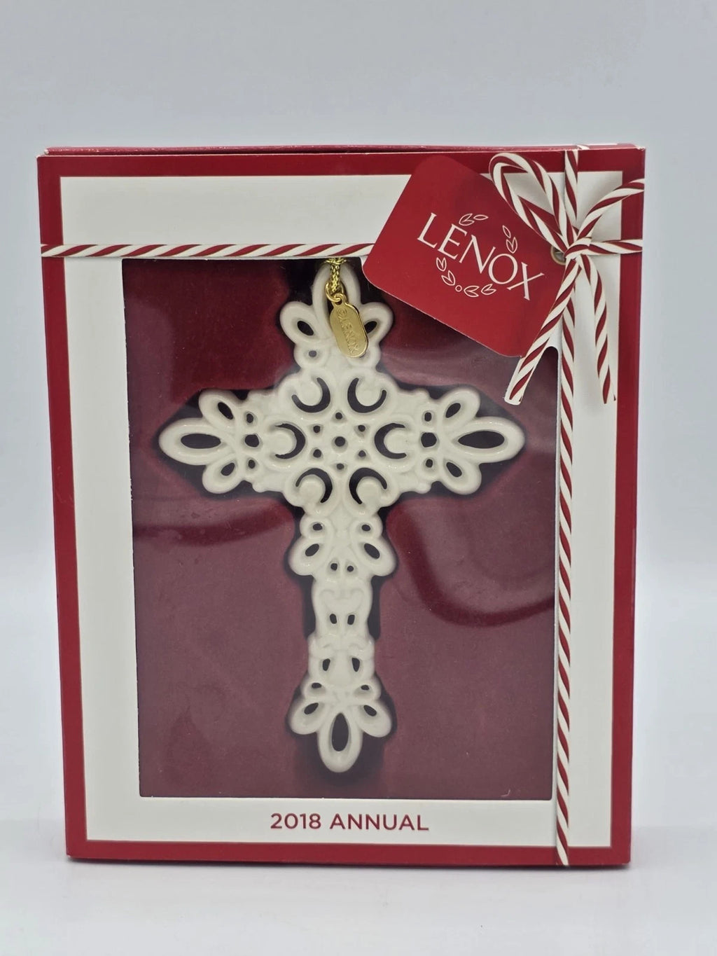 Lenox 2018 Snow Fantasies Cross Ornament  Annual Porcelain Christmas NEW IN BOX5